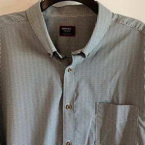 UNTUCKit Men's Green and White Gingham Shirt XXXL